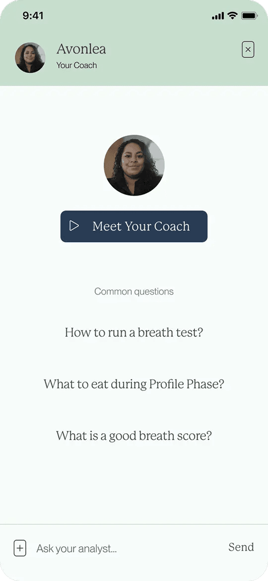 app coach introduction in chat