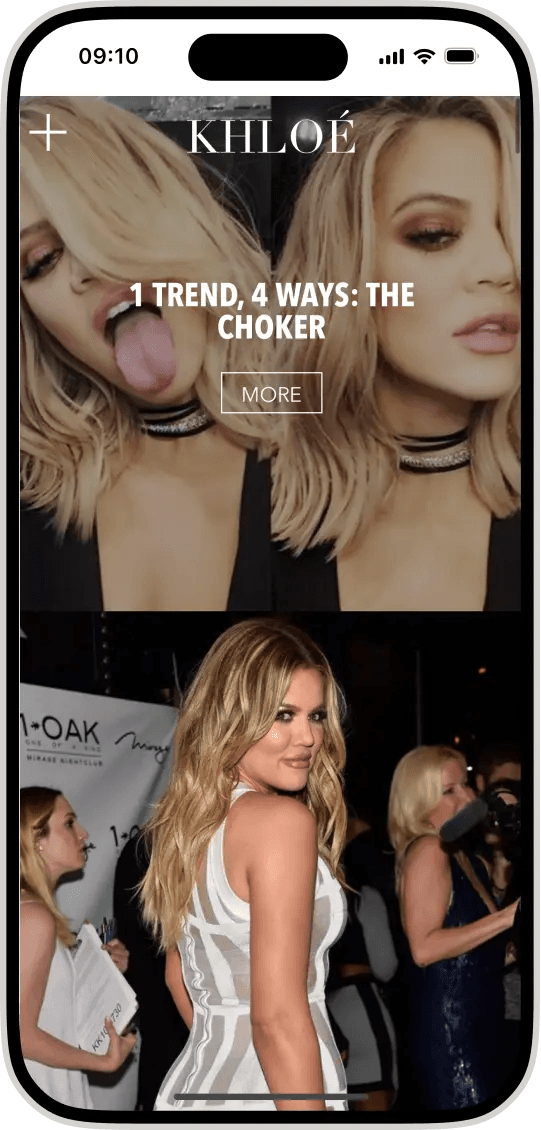 Khloe Kardashian app homepage