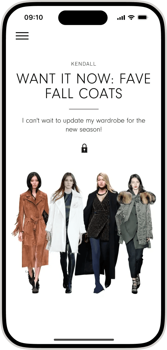 Kendall Jenner app post index