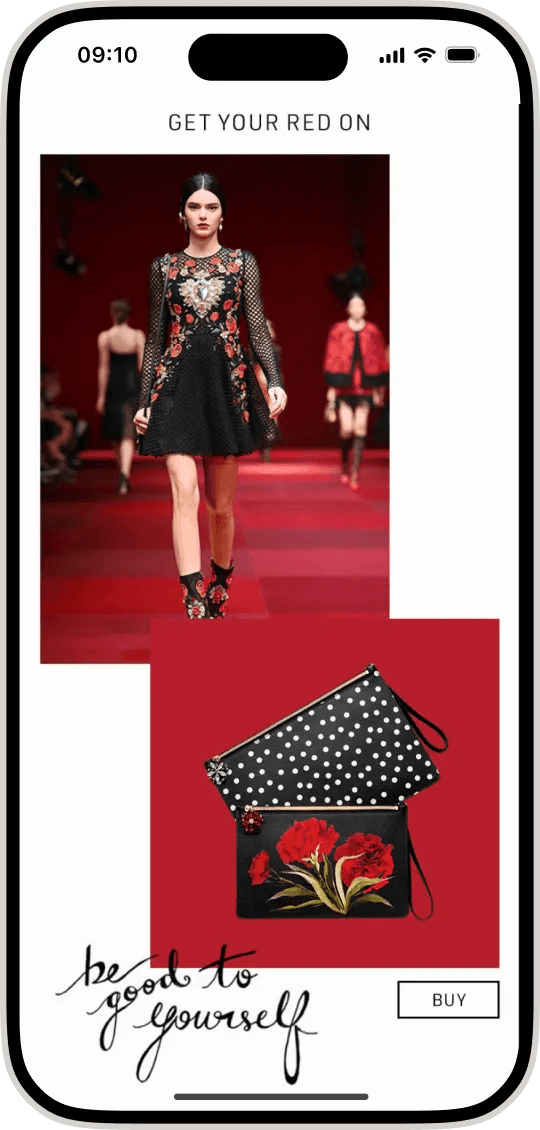 Kendall Jenner in-app shopping experience